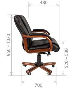 Офисное кресло CHAIRMAN 653M кожа черная в Смоленске - предосмотр 2