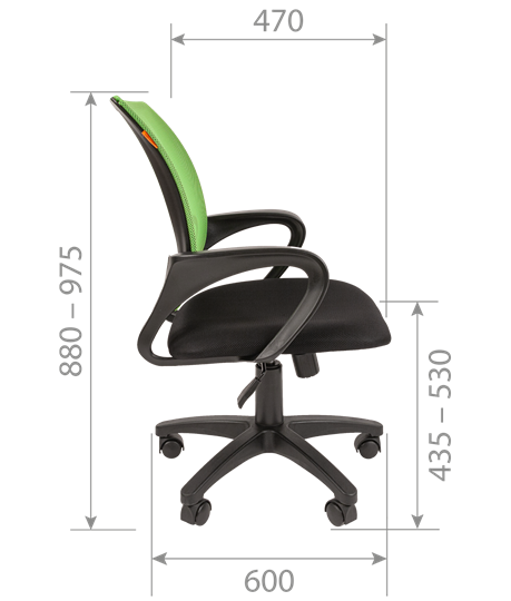 Кресло офисное CHAIRMAN 696 black Сетчатый акрил DW62 черный в Смоленске - изображение 4