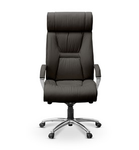Кресло в офис Олимп X (подлокотники хромированные) экокожа премиум / черная CN1114 в Смоленске - предосмотр 1
