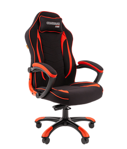Кресло игровое CHAIRMAN GAME 28 Полиэстер комбинированная ткань красный/черный в Смоленске