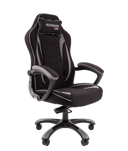 Кресло игровое CHAIRMAN GAME 28 Полиэстер комбинированная ткань серый/черный в Смоленске