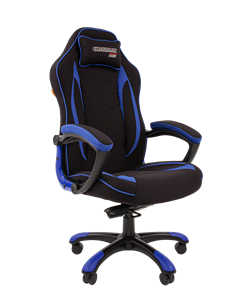 Кресло игровое CHAIRMAN GAME 28 Полиэстер комбинированная ткань синий/черный в Смоленске