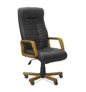 Кресло для руководителя Атлант W, экокожа премиум / черная CN1114/ дерево - орех в Смоленске - предосмотр 9
