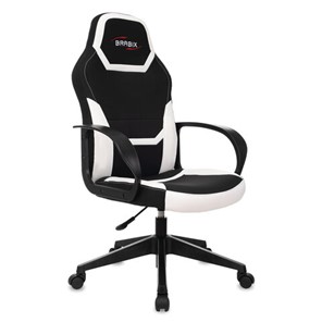 Офисное кресло BRABIX "Alpha GM-018", ткань/экокожа, черное/белое, 532640, GM-018_532640 в Смоленске