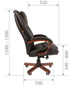 Компьютерное кресло CHAIRMAN 408 кожа черная в Смоленске - предосмотр 2