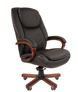 Компьютерное кресло CHAIRMAN 408 кожа черная в Смоленске - предосмотр