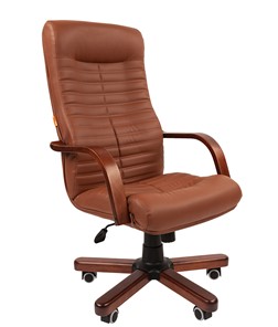 Кресло компьютерное CHAIRMAN 480 WD, экокожа, цвет коричневый в Смоленске