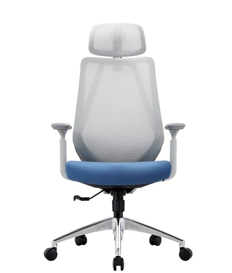 Кресло CHAIRMAN 580 Сетчатый акрил белый / Полиэстер голубой в Смоленске - изображение 1