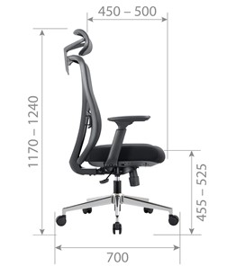 Офисное кресло CHAIRMAN 585 Сетчатый акрил черный / Полиэстер черный в Смоленске - предосмотр 4