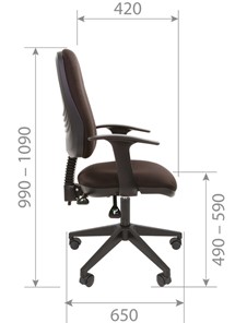 Офисное кресло CHAIRMAN 661 Ткань стандарт 15-21 черная в Смоленске - предосмотр 4