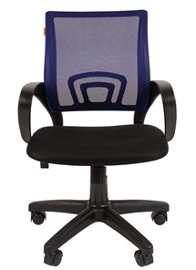 Кресло компьютерное CHAIRMAN 696 black Сетчатый акрил DW61 синий в Смоленске - предосмотр 1