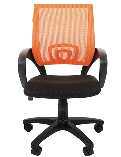 Кресло компьютерное CHAIRMAN 696 black Сетчатый акрил DW66 оранжевый в Смоленске - изображение 4