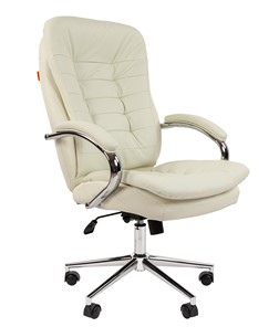 Кресло офисное CHAIRMAN 795 кожа, цвет белый в Смоленске - предосмотр