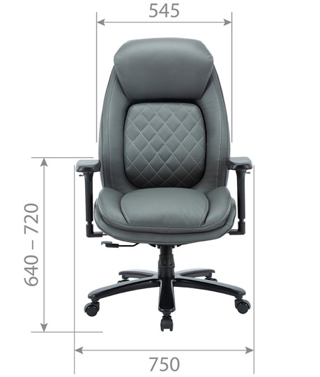 Кресло офисное CHAIRMAN CH403, серый, эко кожа в Смоленске - изображение 3
