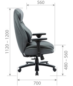 Кресло офисное CHAIRMAN CH403, серый, эко кожа в Смоленске - предосмотр 4