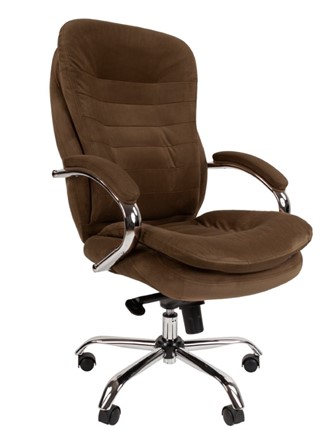 Кресло компьютерное CHAIRMAN HOME 795, велюр коричневое в Смоленске - изображение