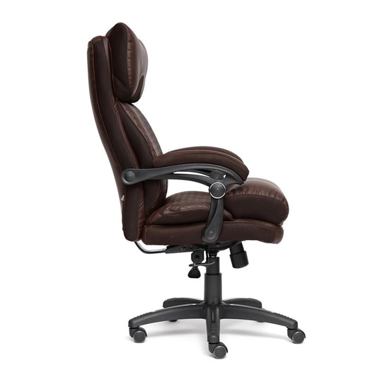 Компьютерное кресло CHIEF кож/зам/ткань, коричневый/коричневый стеганный, 36-36/36-36 стеганный/24 арт.13111 в Смоленске - изображение 1