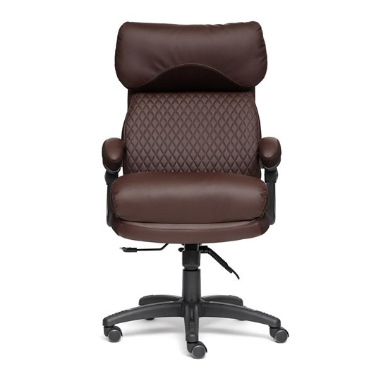 Компьютерное кресло CHIEF кож/зам/ткань, коричневый/коричневый стеганный, 36-36/36-36 стеганный/24 арт.13111 в Смоленске - изображение 3