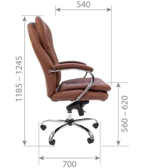 Кресло офисное CHAIRMAN 795 кожа, цвет белый в Смоленске - изображение 3