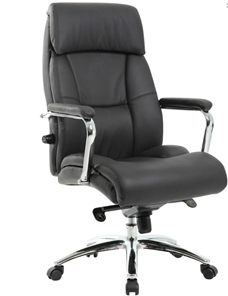 Офисное кресло из натуральной кожи BRABIX PREMIUM "Phaeton EX-502", хром, черное, 530882 в Смоленске