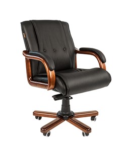 Офисное кресло CHAIRMAN 653M кожа черная в Смоленске - предосмотр