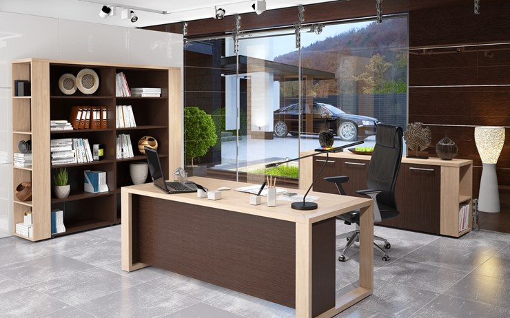 Кабинет руководителя ALTO с высоким шкафом для одежды, низким для документов и журнальным столиком в Смоленске - изображение 3