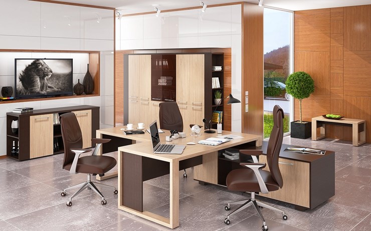 Кабинет руководителя ALTO с высоким шкафом для одежды, низким для документов и журнальным столиком в Смоленске - изображение 5