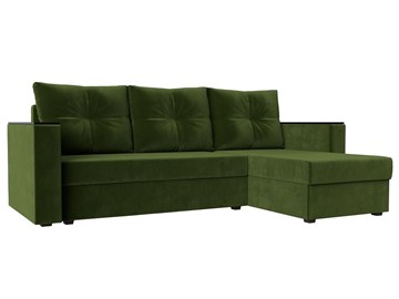 Угловой раскладной диван Атланта Лайт Б/С, Зеленый (Микровельвет) в Смоленске