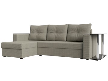 Угловой диван с оттоманкой Атланта Лайт, Корфу 02 (рогожка) в Смоленске