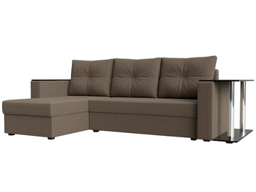 Угловой диван с оттоманкой Атланта Лайт, Корфу 03 (рогожка) в Смоленске