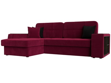 Угловой диван с оттоманкой Брюссель, Бордовый (микровельвет) в Смоленске