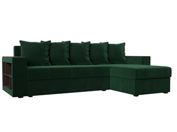 Угловой диван с оттоманкой Дубай Лайт, Зеленый (велюр) в Смоленске