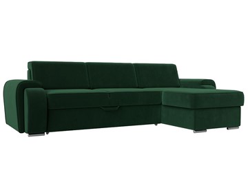 Угловой раскладной диван Лига-025, Зеленый (Велюр) в Смоленске