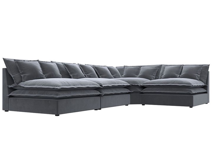 Угловой диван Лига-040, Серый (велюр) в Смоленске - изображение 2
