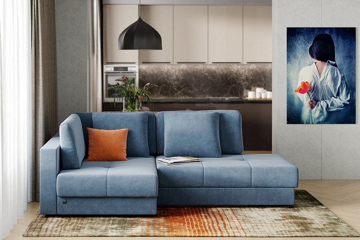 Угловой диван Манхэттен 1пф-2т, Оникс 17 в Смоленске - изображение 1