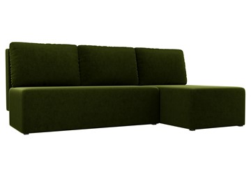 Угловой раскладной диван Поло, Зеленый (микровельвет) в Смоленске