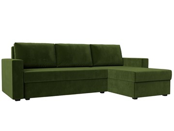 Угловой раскладной диван Траумберг Лайт, Зеленый (микровельвет) в Смоленске