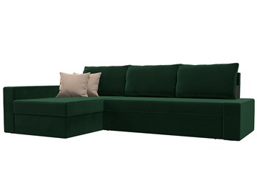 Угловой диван для гостиной Версаль, Зеленый/Бежевый (велюр) в Смоленске