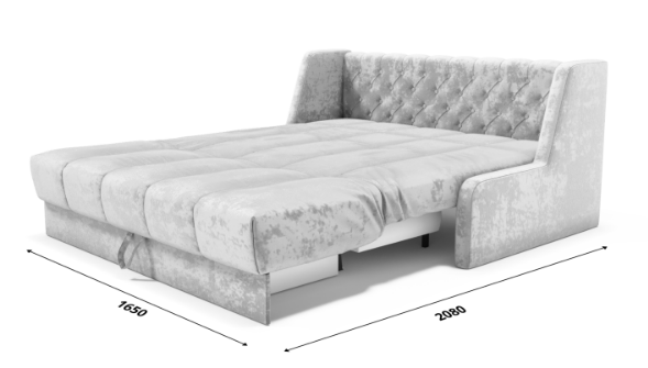 Диван прямой Аккордеон-Кровать 1,55 с каретной утяжкой, полоска (НПБ) в Смоленске - изображение 6