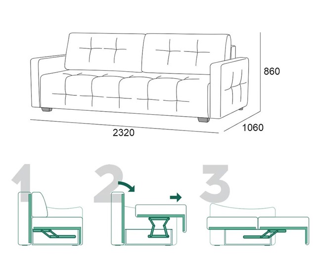 Прямой диван Бруно 2 БД в Смоленске - изображение 6