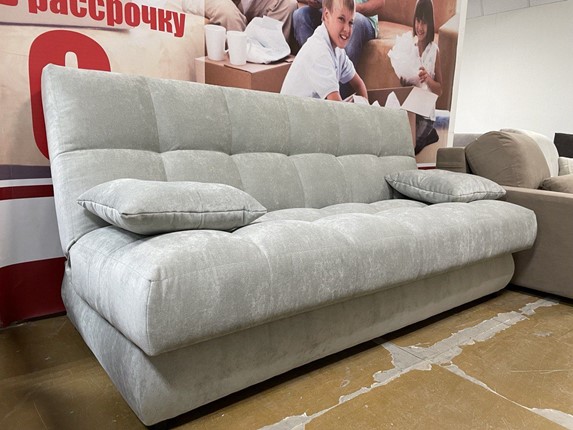 Прямой диван Лора Веста 2 ПРБЛ 2Energy Grey велюр в Смоленске - изображение