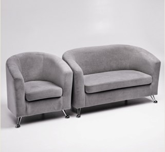 Комплект мебели Брамс  цвет серый диван 2Д + кресло в Смоленске