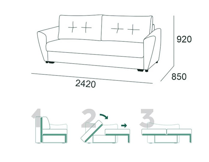 Прямой диван Мальта 1 К БД в Смоленске - изображение 5