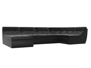 Большой модульный диван Холидей, Черный (экокожа) в Смоленске