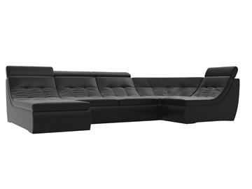 Модульный раскладной диван Холидей люкс, Черный (экокожа) в Смоленске