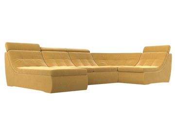 Модульный П-образный диван Холидей люкс, Желтый (микровельвет) в Смоленске