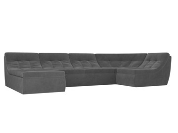 Модульный раскладной диван Холидей, Серый (велюр) в Смоленске