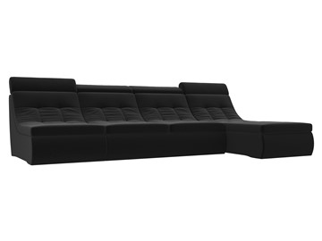 Модульный угловой диван Холидей люкс, Черный (микровельвет) в Смоленске
