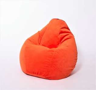 Кресло-мешок Груша большое, велюр однотон, оранжевое в Смоленске