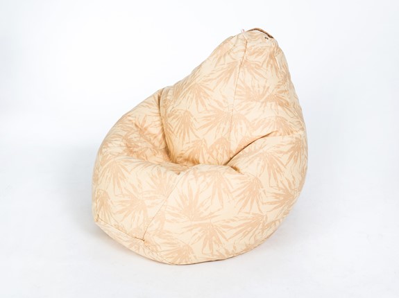 Кресло-мешок Груша большое, жаккард, бежевые листья в Смоленске - изображение